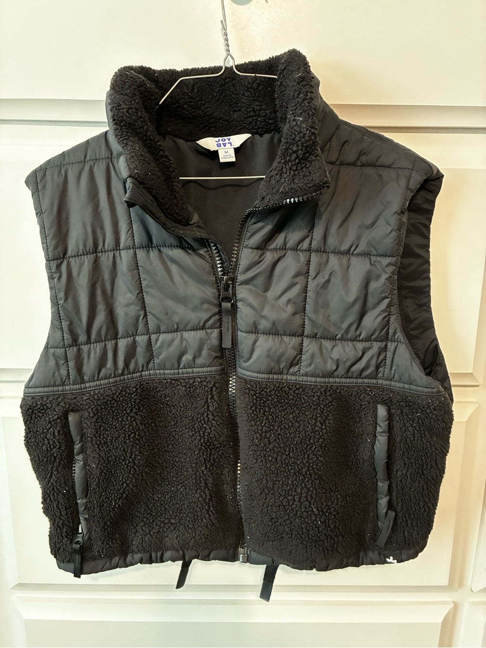JoyLab Black Quilted & Sherpa Vest
